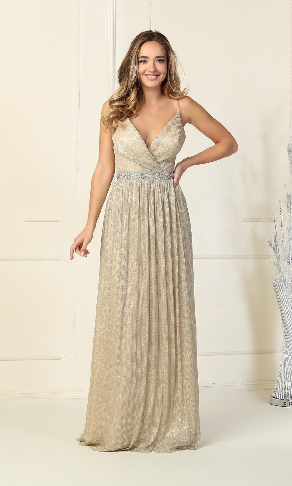 Vestido largo online champagne