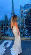 VESTIDO DE FIESTA LARGO L98302 CHAMPAGNE